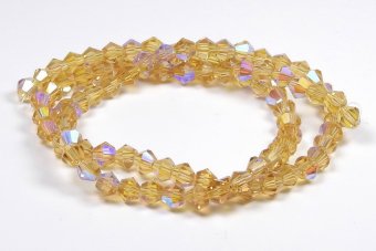 Cristale din sticla, biconice, 3 mm, AB, peru