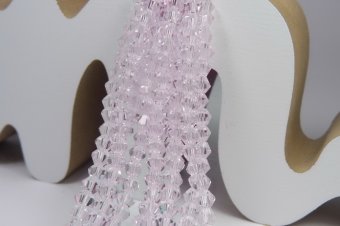 Cristale din sticla, biconice, 4 mm, roz