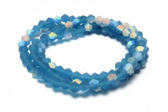 Cristale din sticla, biconice, frosted, AB, 2 mm, montana