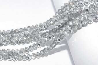 Cristale din sticla, rondelle, 2.5x2 mm, gri