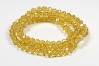 Cristale din sticla, rondelle, 4x3.5 mm, AB, miere