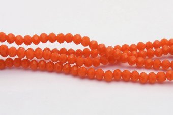 Cristale din sticla, rondelle, opace, 6x5 mm, portocalii