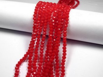 Cristale din sticla, rondelle, opace, 6x5 mm, rosii