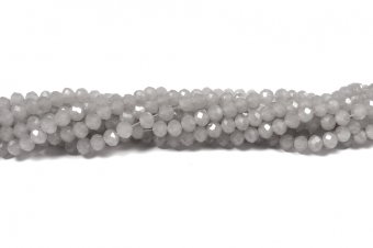 Cristale din sticla, rondelle, semiopace, 6x5 mm, gri