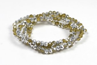 Cristale din sticla, rondelle, semiplacate, 3x2.5 mm, kaki