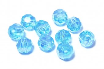 Cristale din sticla, rotunde, 2 mm, AB, turcoaz
