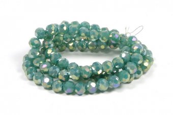 Cristale din sticla, rotunde, 4 mm, electroplacate, verzi