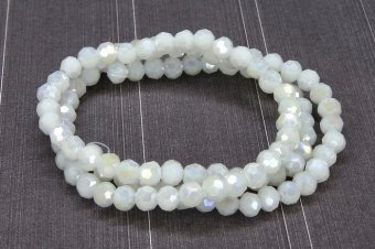 Cristale din sticla, rotunde, opace, 4 mm, AB