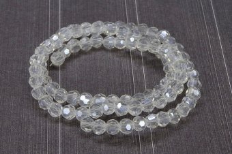 Cristale din sticla, rotunde, transparente, 4 mm, lucioase