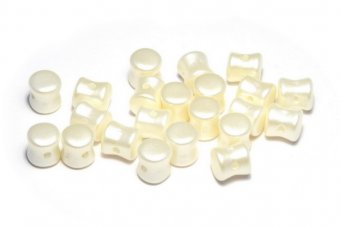 Diabolo Beads, 4x6 mm, Alabaster Pastel Lt.Cream - 02010-25110 