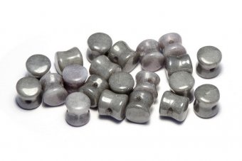 Diabolo Beads, 4x6 mm, Chalk White Grey Luster - 03000-14449 