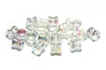 Diabolo Beads, 4x6 mm, Crystal Green Rainbow - 00030-98539 
