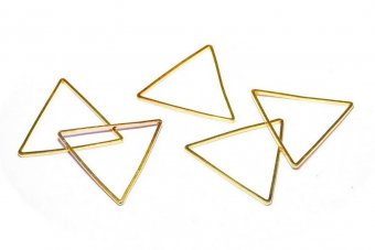 Link din alama, triunghi, auriu, 15x15 mm