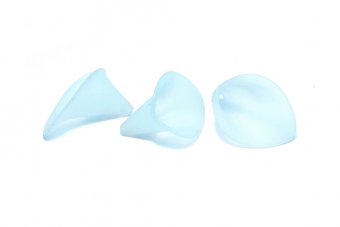 Margele din acril, frosted, floare, 25x18x17 mm, bleu