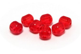Margele din sticla tubulare, 6 mm, rosii