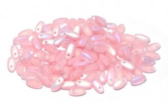 Margele Rizo, 2.5x6 mm, Opaque Rose AB Matted - 71010-28771 