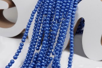 Perle din sticla, 3 mm, albastre