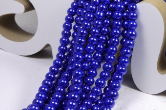 Perle din sticla, 4 mm, albastre