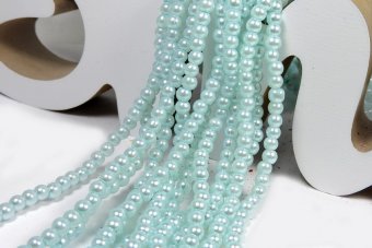 Perle din sticla, 4 mm, aquamarin