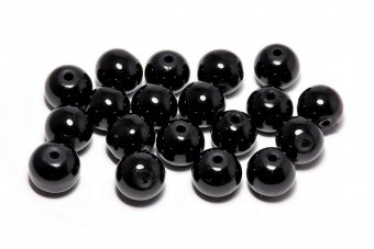 Perle din sticla, 4 mm, negre