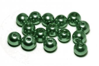 Perle din sticla, 4 mm, verde inchis
