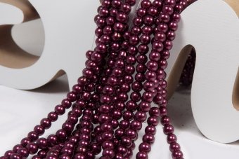 Perle din sticla, 4 mm, visinii