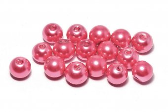 Perle din sticla, 6 mm, crimson