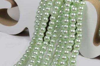 Perle din sticla, 6 mm, vernil