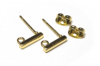 Tortite cercei din inox, aurii, 10x2 mm