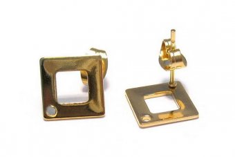 Tortite cercei din inox, aurii, 9.5x9.5 mm