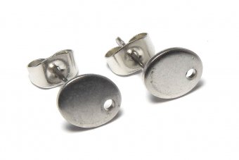 Tortite cercei din inox, ovale, 9x7 mm