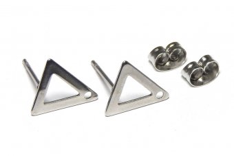 Tortite cercei din inox, triunghi, 10x9 mm