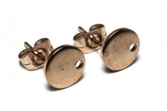 Tortite cercei din otel inoxidabil, culoarea cuprului, 12x10 mm