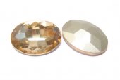 Cabochon din sticla, oval, 14x10 mm, golden shade