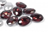 Cabochon din sticla, oval, 14x10 mm, antic pink