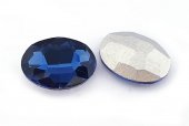 Cabochon din sticla, oval, 14x10 mm, bleumarin