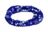 Cristale din sticla, rondelle, 3.5x3 mm, frosted, AB, safir