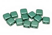CzechMates Tile, 6x6 mm, Alabaster Metallic Emerald-29455