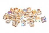 Diabolo Beads, 4x6 mm, Crystal Lemon Rainbow - 00030-98534  