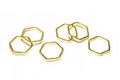 Link din alama, hexagon, auriu, 13 mm