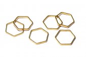 Link din alama, hexagon, auriu, 20x18 mm