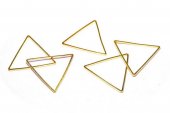 Link din alama, triunghi, auriu, 15x15 mm