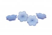 Margele din acril, frosted, floare, 11x4 mm, albastre