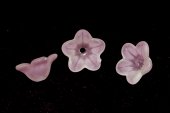 Margele din acril, frosted, floare, 12x6 mm, roz
