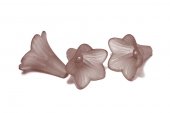 Margele din acril, frosted, floare, 20x20 mm, maro