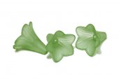 Margele din acril, frosted, floare, 20x20 mm, verzi