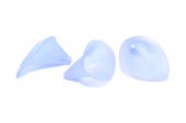 Margele din acril, frosted, floare, 25x18x17 mm, bleu