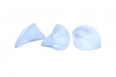 Margele din acril, frosted, floare, 25x18x17 mm, bleu 