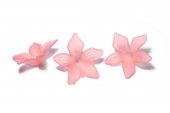 Margele din acril, frosted, floare, 27x7 mm, roz