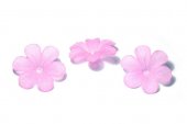 Margele din acril, frosted, floare, 33x8 mm, roz
